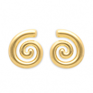 Oorbellen van Stainless steel Roestvrij staal (RVS) oorsteker spiral Gold