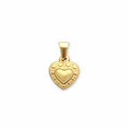 Bedels van Stainless steel Roestvrij staal (RVS) heart Gold