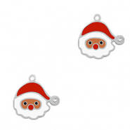 Bedels van Stainless steel Roestvrij staal (RVS) Santa Silver-red
