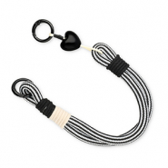Musthave telefoonkoord met hart Black-white-beige