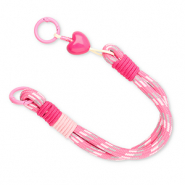 Musthave telefoonkoord with heart Pink multicolour-white-grey-beige