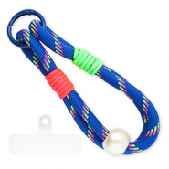 Musthave telefoonkoord incl. bevestiging Dark blue-neon pink-neon green-ivory white