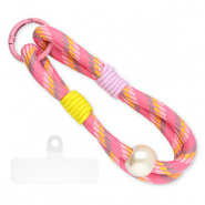 Musthave telefoonkoord incl. bevestiging Pink-yellow-lilac-ivory white