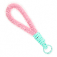 Musthave telefoonkoord pluche Pastel pink-turquoise