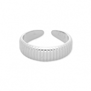 Ringen van Stainless steel Roestvrij staal (RVS) with lines Silver