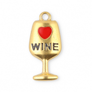 Bedels van Stainless steel Roestvrij staal (RVS) wine glass Gold-red