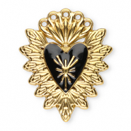 Bedels van Stainless steel Roestvrij staal (RVS) sacred heart Gold-black