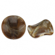 Kralen van acryl organic Brown-white