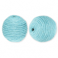 22 mm kralen van acryl met waxkoord Light blue