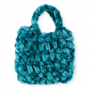Gehaakte tasjes handgemaakt Petrol blue