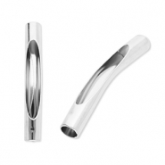 Kralen van stainless steel Roestvrij staal (RVS) tube Silver