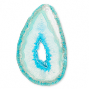 Hangers van natuursteen agaat drop Turquoise-green