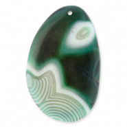 Hangers van natuursteen agaat oval Multicolour green-black-white