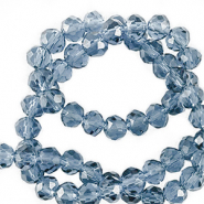 Facet kralen top quality disc 4x3mm Navy blue