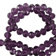 Facet kralen top quality disc 3x2mm Aubergine purple
