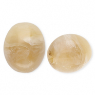 Kralen van acryl oval Beige brown-marble
