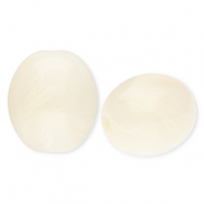 Kralen van acryl oval Off white-marble