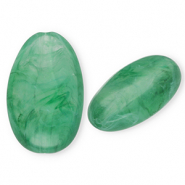Kralen van acryl oblong oval Dark green-marble