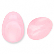 Kralen van acryl oval Pink-marble