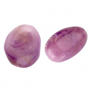 Kralen van acryl egg-shaped Purple-brown-marble