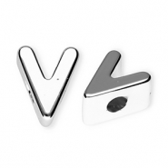 Acryl letterkralen letter V Silver