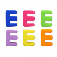 Acryl letterkralen letter E Multicolour
