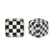 Kralen van acryl square with cubes Black-white