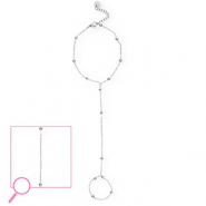 Handkettingen van Stainless steel Roestvrij staal (RVS) ball Silver