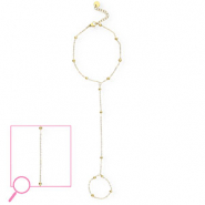 Handkettingen van Stainless steel Roestvrij staal (RVS) ball Gold