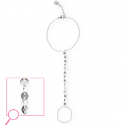Handkettingen van Stainless steel Roestvrij staal (RVS) coins Silver