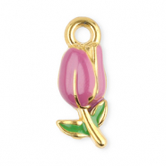 Bedels van Stainless steel Roestvrij staal (RVS) tulip Gold-purple-green