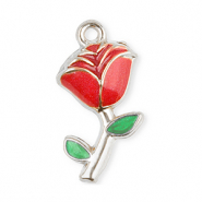 Bedels van Stainless steel Roestvrij staal (RVS) rose Silver-red-green