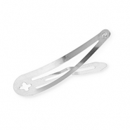 Metaal onderdelen haarclip met oogje Silver