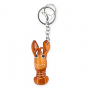 Leren sleutelhangers lobster "I'm fresh" Burnt orange-sand beige-black-white
