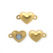 Metaal onderdelen DQ&reg; magneetsluiting heart Goud (nikkelvrij)
