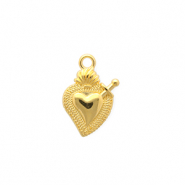 Metaal bedels DQ&reg; heart Goud (nikkelvrij)