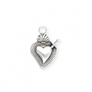 Metaal bedels DQ&reg; heart Antiek zilver (nikkelvrij)