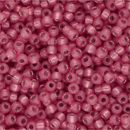 Miyuki 8/0 rocailles Silverlined Alabaster Dyed Dark Rose 8-645
