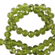 Facet kralen top quality disc 3x2mm Malachy green-pearl shine coating