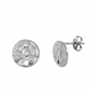 Oorbellen van Stainless steel Roestvrij staal (RVS) oorstekers Silver