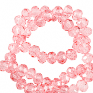 Facet kralen top quality disc 4x3mm Peonia pink