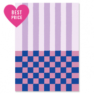 BY31&reg; Kaartjes voor sieraden lines & cubes Purple-pink-dark blue
