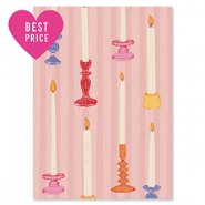 BY31&reg; Kaartjes voor sieraden candles Pink-off white-ochre yellow