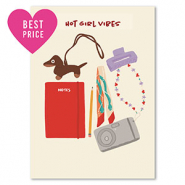 BY31&reg; Kaartjes voor sieraden "Hot girl vibes" Off white-red-lilac-brown