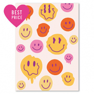 BY31&reg; Kaartjes voor sieraden smiley Off white-orange-yellow-pink