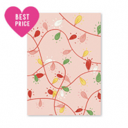 Kaartjes voor sieraden christmas lights Pink-red-green