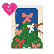 Kaartjes voor sieraden christmastree Green-blue-pink