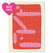 Kaartjes voor sieraden "We go together..." Red-pink-off white
