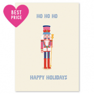 Kaartjes voor sieraden "HO HO HO" Off white-red-blue