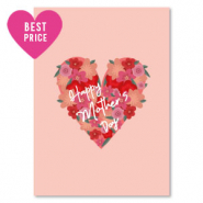 Kaartjes voor sieraden "happy mother's day" Peach pink